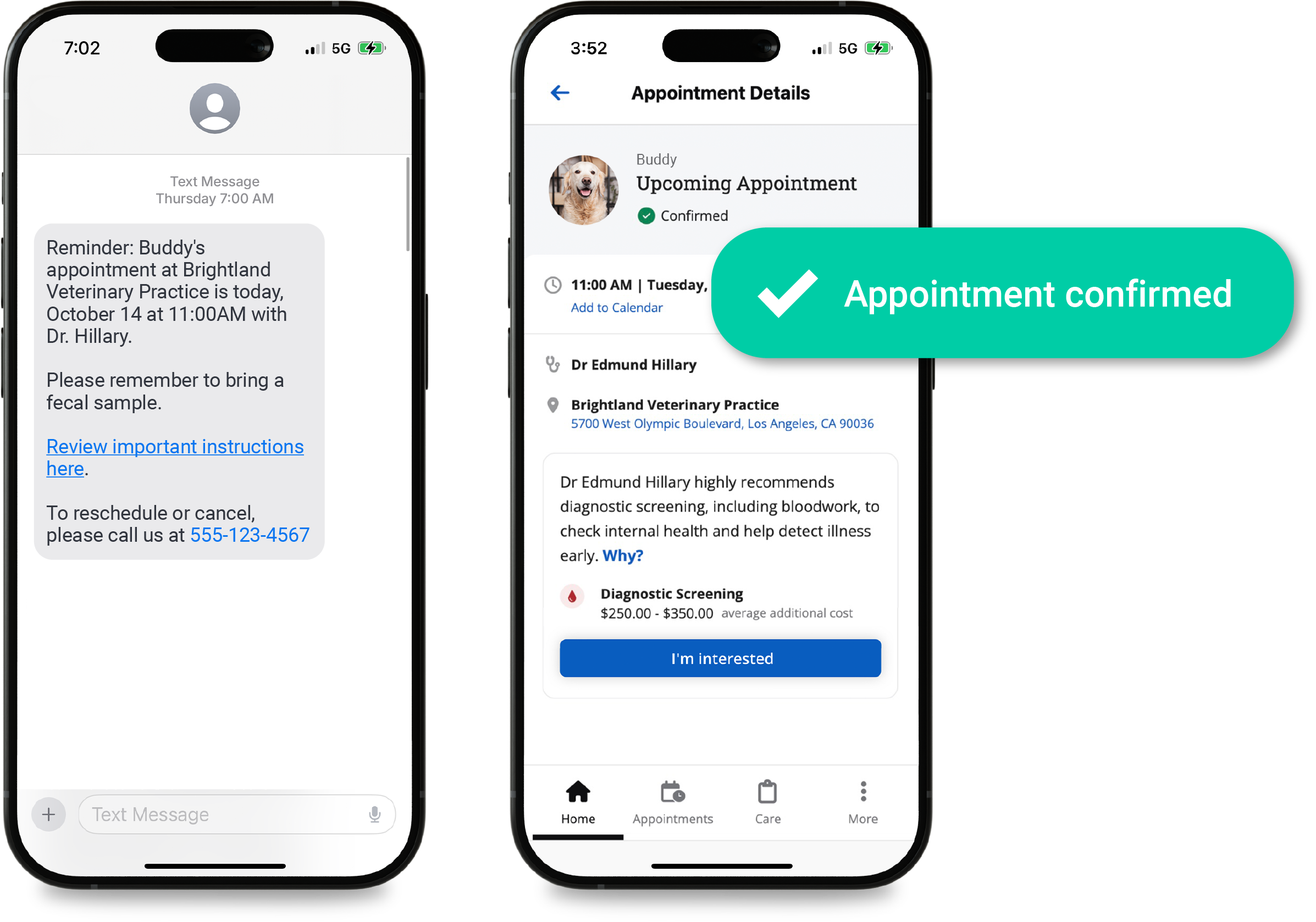 Confirm the appointment